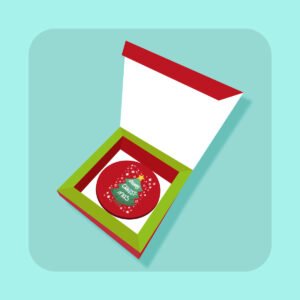 Cajita Navideña para Pines circulares: Plantilla Digital